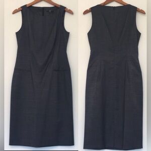 Hugo Boss Wool Blend Sleeveless Sheath Dress ~ in Dark Gray